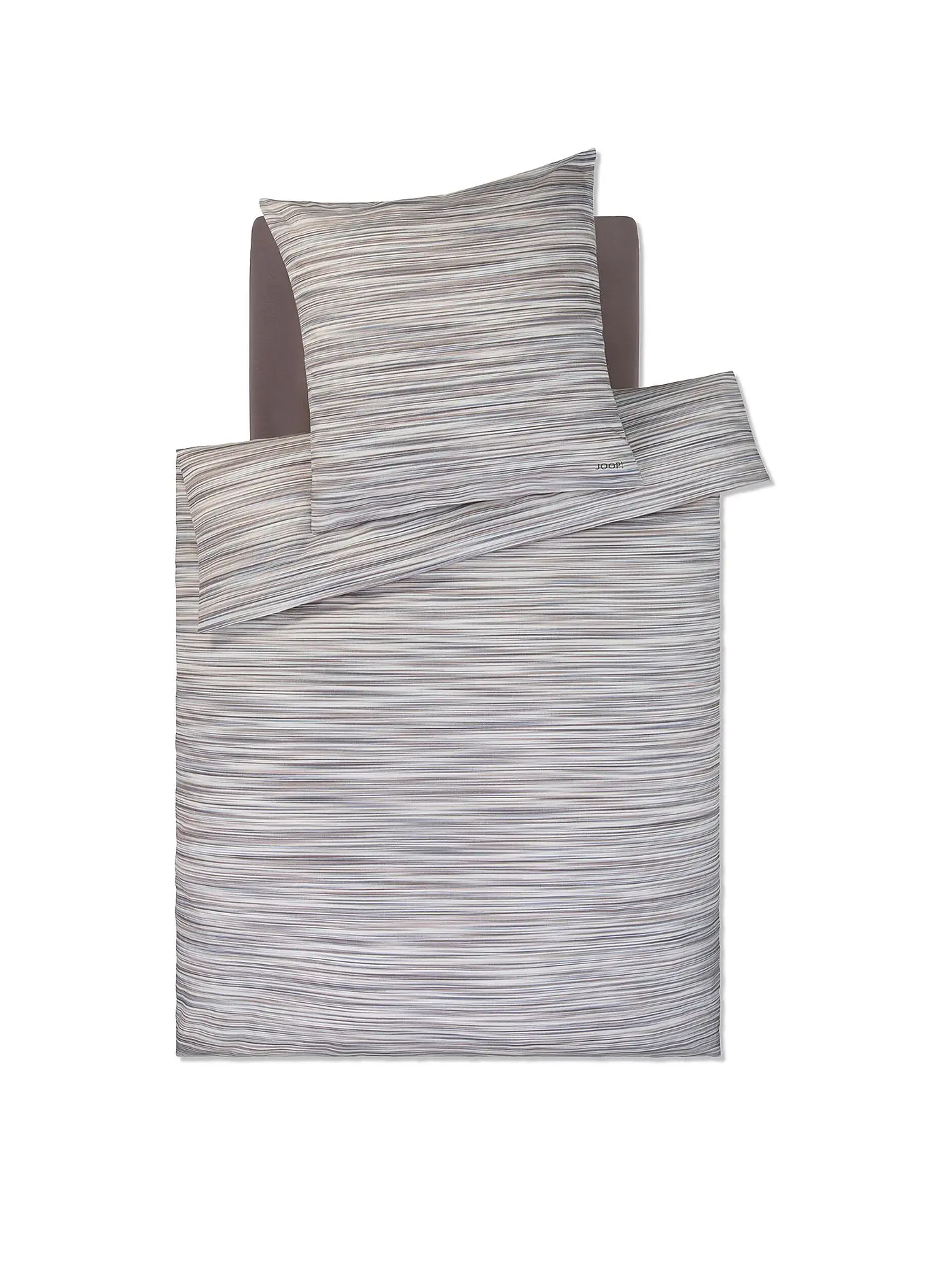 JOOP | Satin Bettwäsche VIVID 2x 70x90cm/200x200cm Stone | grau