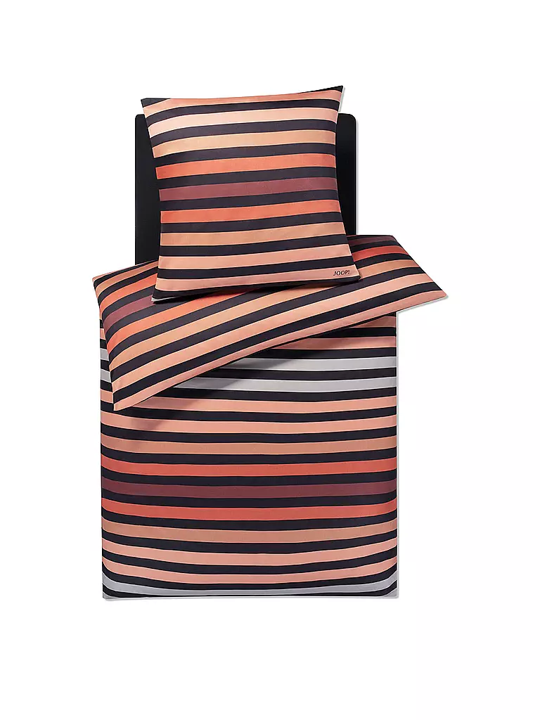 Biber Bettwäsche Mit Reißverschluss 4 Teilig JOOP Satin Bettwäsche TONE 70x90cm/140x220cm Apricot kupfer