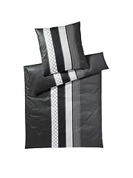 JOOP | Satin-Bettwäsche "Cornflower Stripes" 70x90 / 140x200cm (Deep Wine) | grau