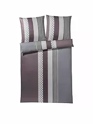 JOOP | Satin-Bettwäsche "Cornflower Stripes" 70x90 / 140x200cm (Deep Wine) | beere