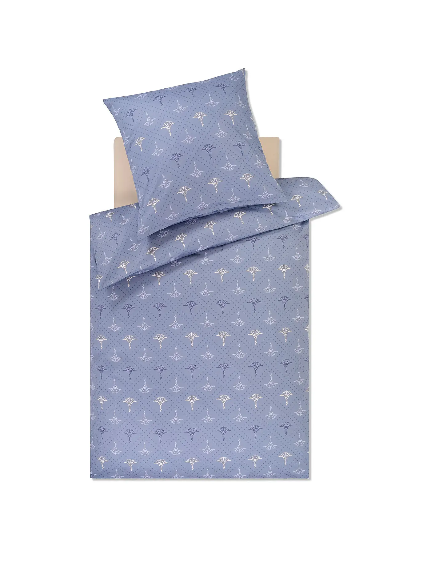 JOOP | Satin-Bettwäsche CORNFLOWER CHARM 70x90 / 140x200cm Ocean  | hellblau