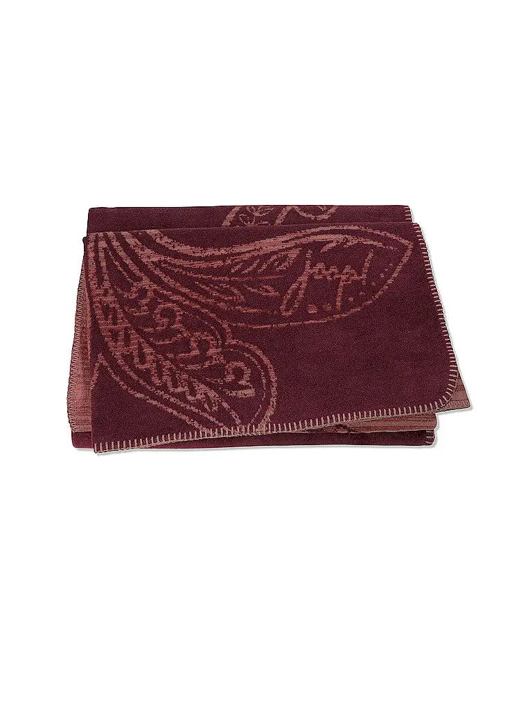 JOOP | Wohndecke - Plaid 150x200cm JOOP! PAISLEY Stripes Rouge | dunkelrot