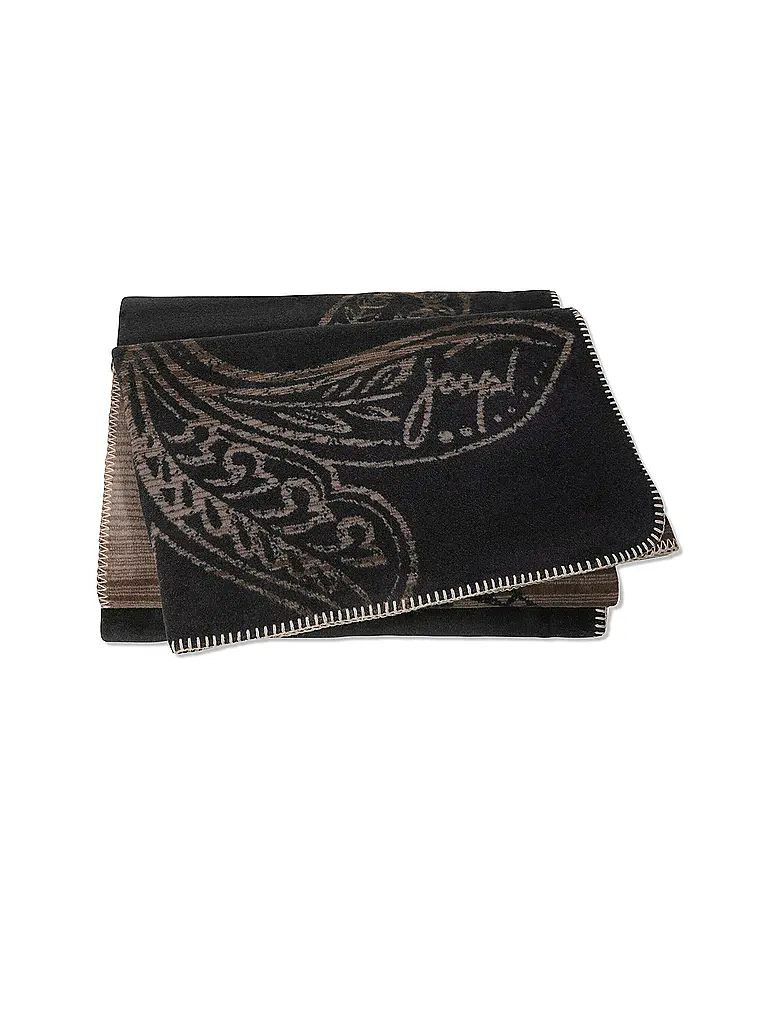 JOOP | Wohndecke - Plaid 150x200cm JOOP! PAISLEY Stripes Schwarz | schwarz