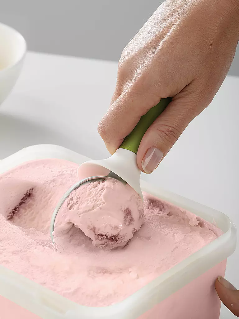 Säurebeständige Beschichtung Tupperware Eisportionierer In Grün-Schwarz –  Rutschfester Griff, Schneidet Hartes Eis Eis Schaufel, image size:768x1024