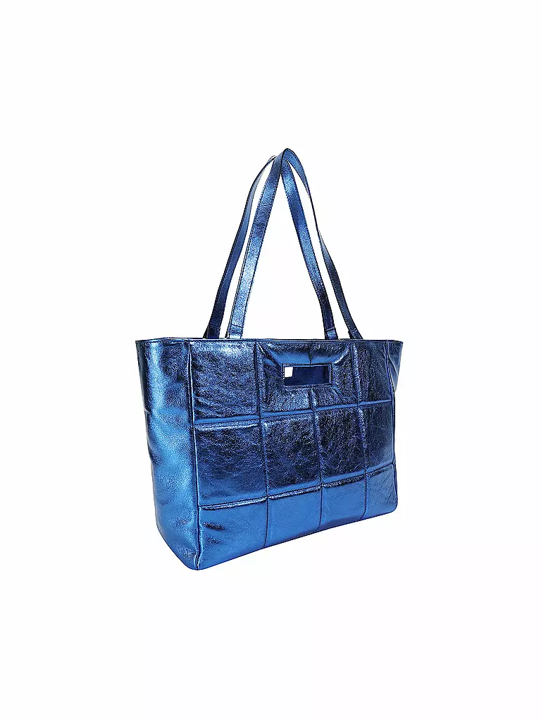 JULIA SKERGETH | Ledertasche - Shopper THE QUILTED BAG SOFT | blau