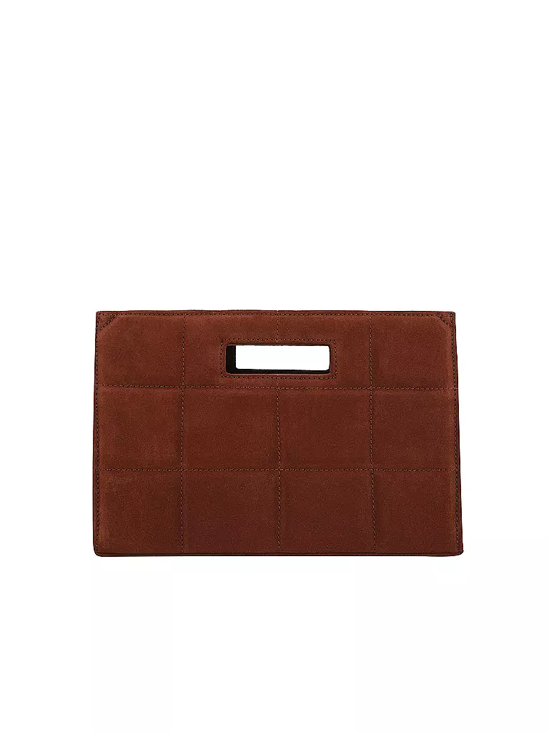 JULIA SKERGETH | Ledertasche - Umhängetasche THE QUILTED BAG SOFT SUEDE | braun