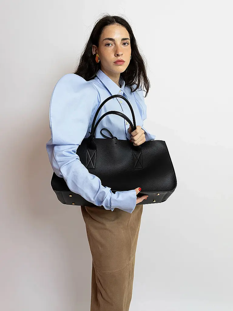 JULIA SKERGETH | Ledertasche TAKEAWAY BAG LARGE | schwarz