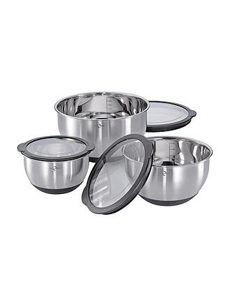 KÜCHENPROFI | Schüssel-Set mit Deckel DELUXE rutschfest, 3-tlg. Edelstahl/Silikon