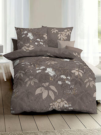 KAEPPEL | Flanell Bettwäsche 70x90cm/140x200cm SCHNEEEULE Braun