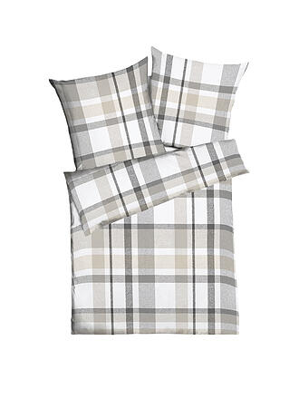 KAEPPEL | Flanell Bettwäsche MADRAS KARO 70x90cm/140x200cm Natur