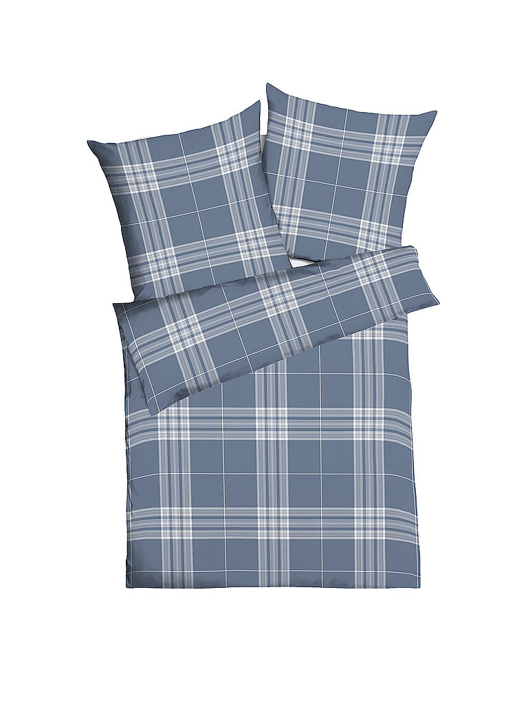 KAEPPEL Flanell Bettwäsche 70x90cm/140x200cm PURE Blau dunkelblau – KAEPPEL