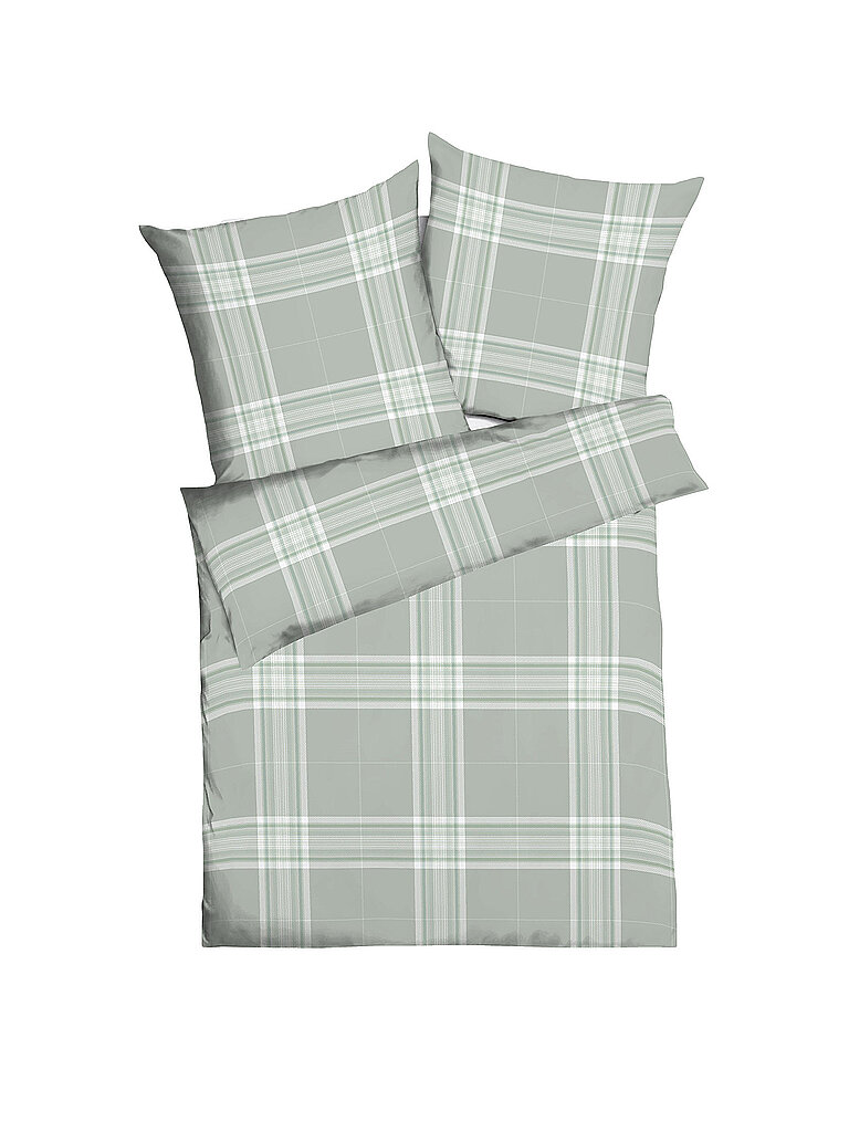 KAEPPEL Flanell Bettwäsche 70x90cm/140x200cm PURE Gruen hellgrün – KAEPPEL