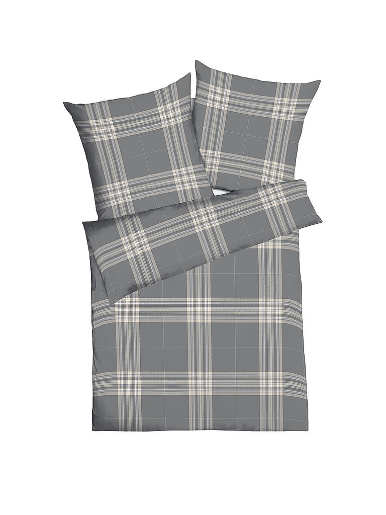 KAEPPEL Flanell Bettwäsche 70x90cm/140x200cm PURE Anthrazit grau – KAEPPEL