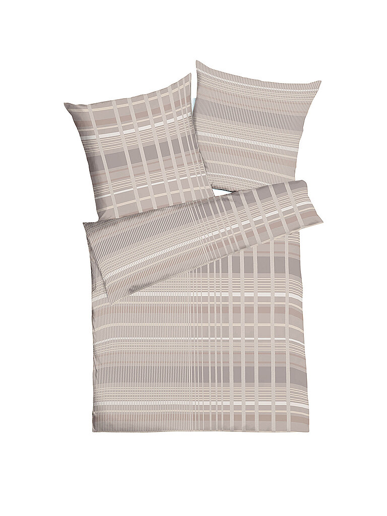 KAEPPEL Flanell Bettwäsche 70x90cm/140x200cm JARIN Nougat hellbraun – KAEPPEL