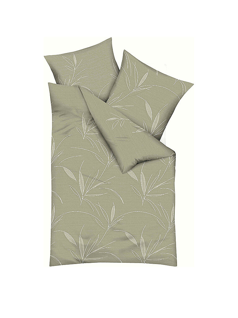 KAEPPEL Flanell Bettwäsche ORGANIC 70x90cm/140x200cm Khaki  hellgrün