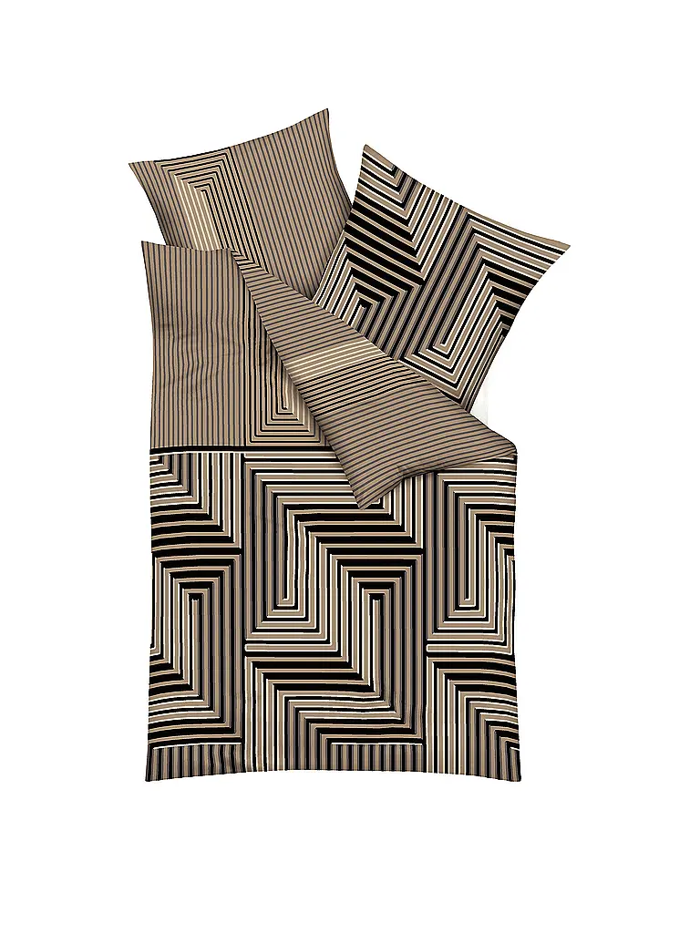 KAEPPEL | Flanell Bettwäsche 70x90cm/140x200cm ESCAPE Gold | Silber