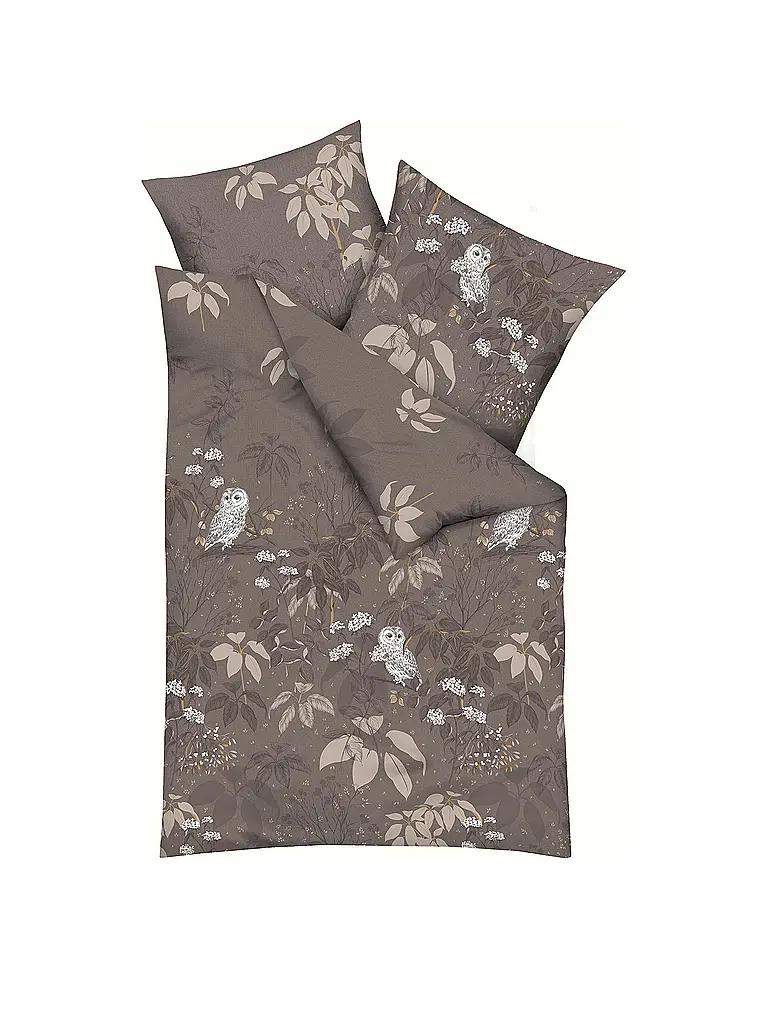 KAEPPEL | Flanell Bettwäsche 70x90cm/140x200cm SCHNEEEULE Braun | Braun