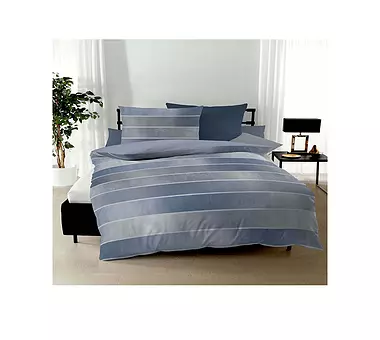 KAEPPEL Flanell Bettwäsche 70x90cm/140x200cm TIMELESS Blau