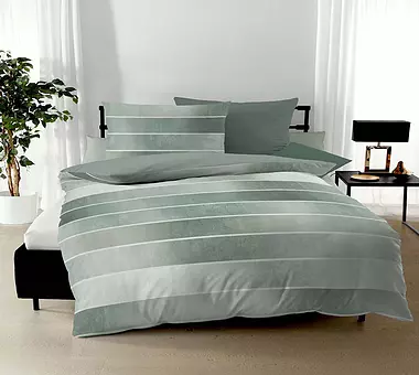 KAEPPEL Flanell Bettwäsche 70x90cm/140x200cm TIMELESS Jade
