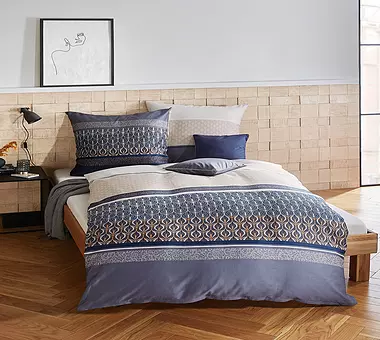 KAEPPEL Flanell Bettwäsche 70x90cm/140x200cm VALENCIA Saphir
