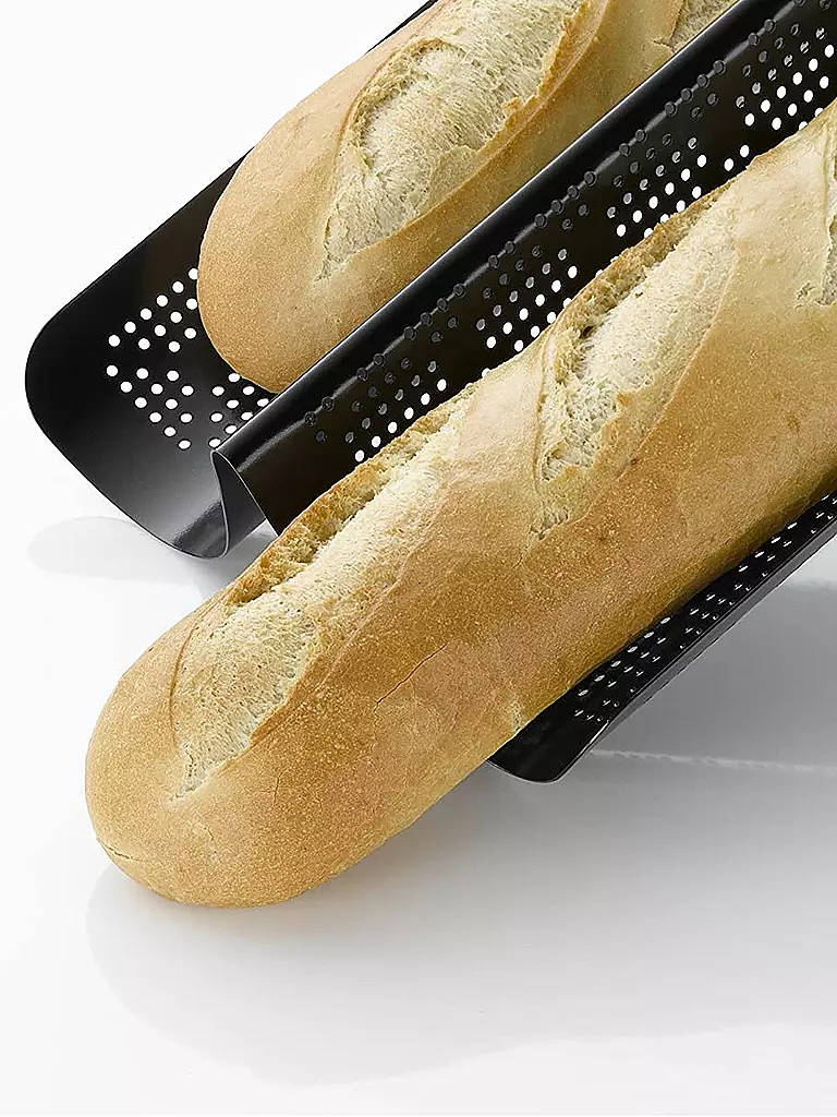 KAISER | Baguette Backblech perforiert 40 x 20 cm Antihaft  | schwarz