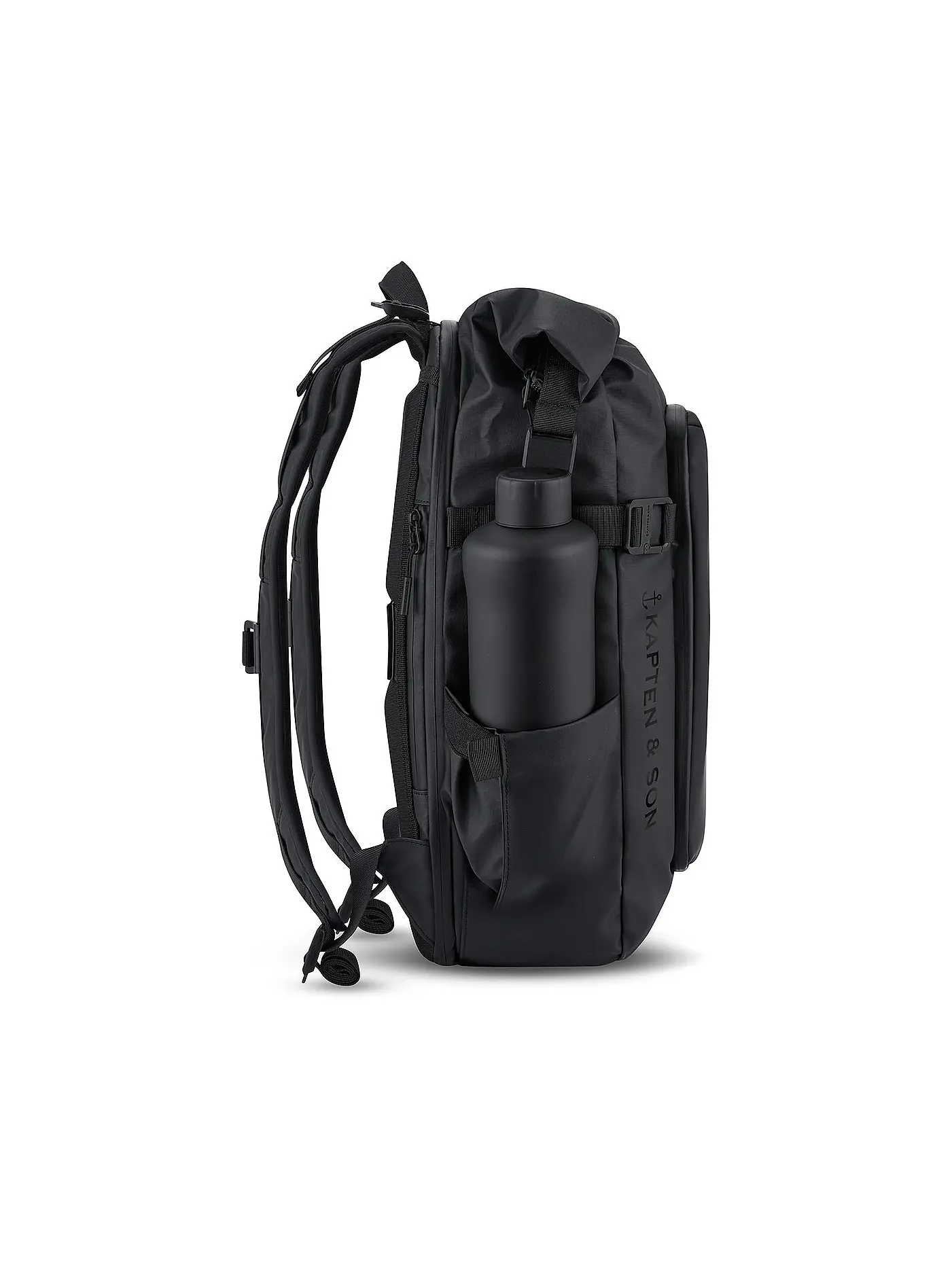 KAPTEN & SON | Rucksack LISBON, erweiterbar | schwarz
