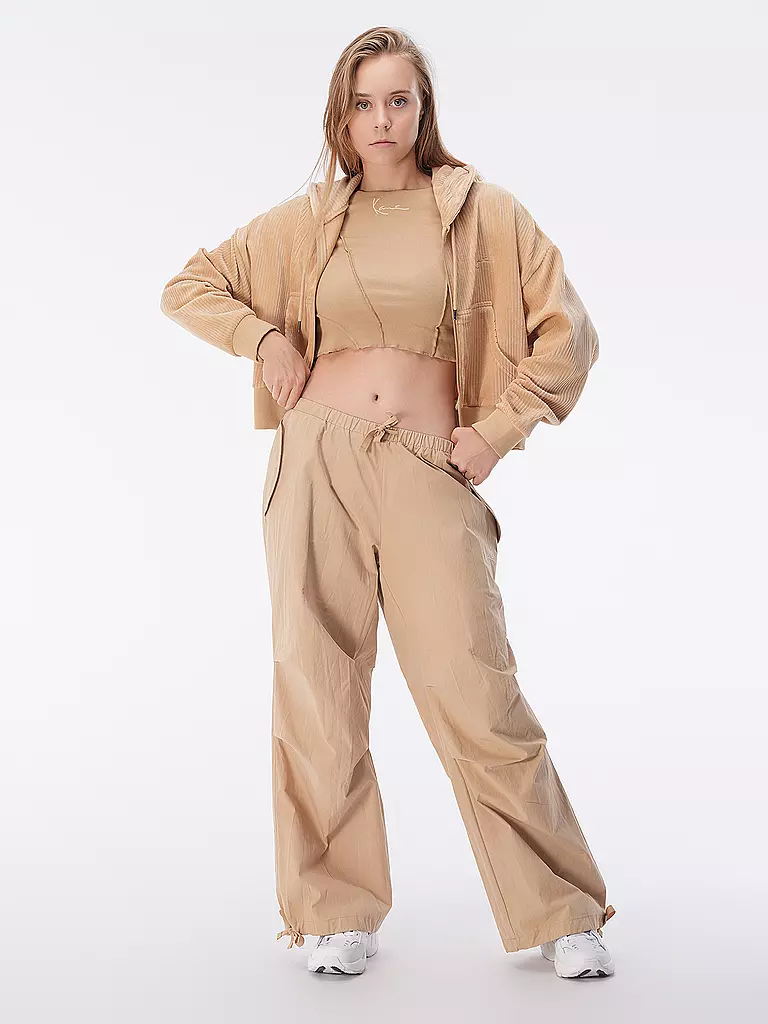 KARL KANI | Langarmshirt Cropped Fit | beige