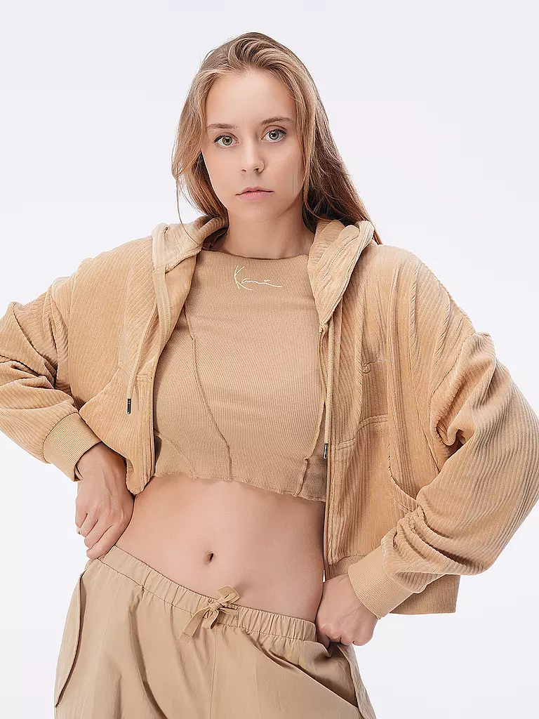 KARL KANI | Langarmshirt Cropped Fit | beige
