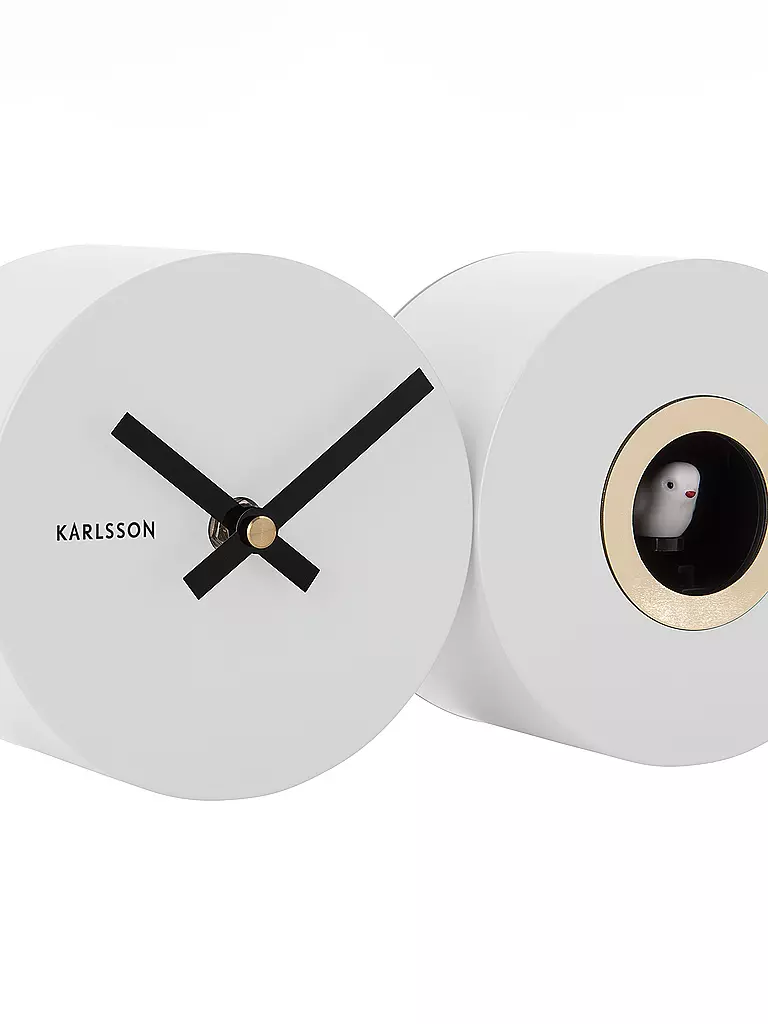 KARLSSON | Wanduhr CUCKOO DUO White | hellgrau
