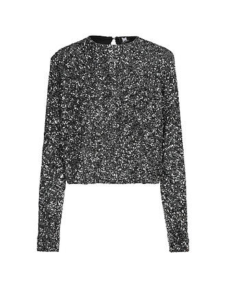 KARO KAUER | Langarmshirt SEQUINS SILVER