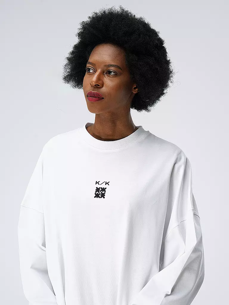 KARO KAUER | Langarmshirt Oversized Fit  | weiss