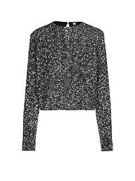KARO KAUER | Langarmshirt SEQUINS SILVER | Silber
