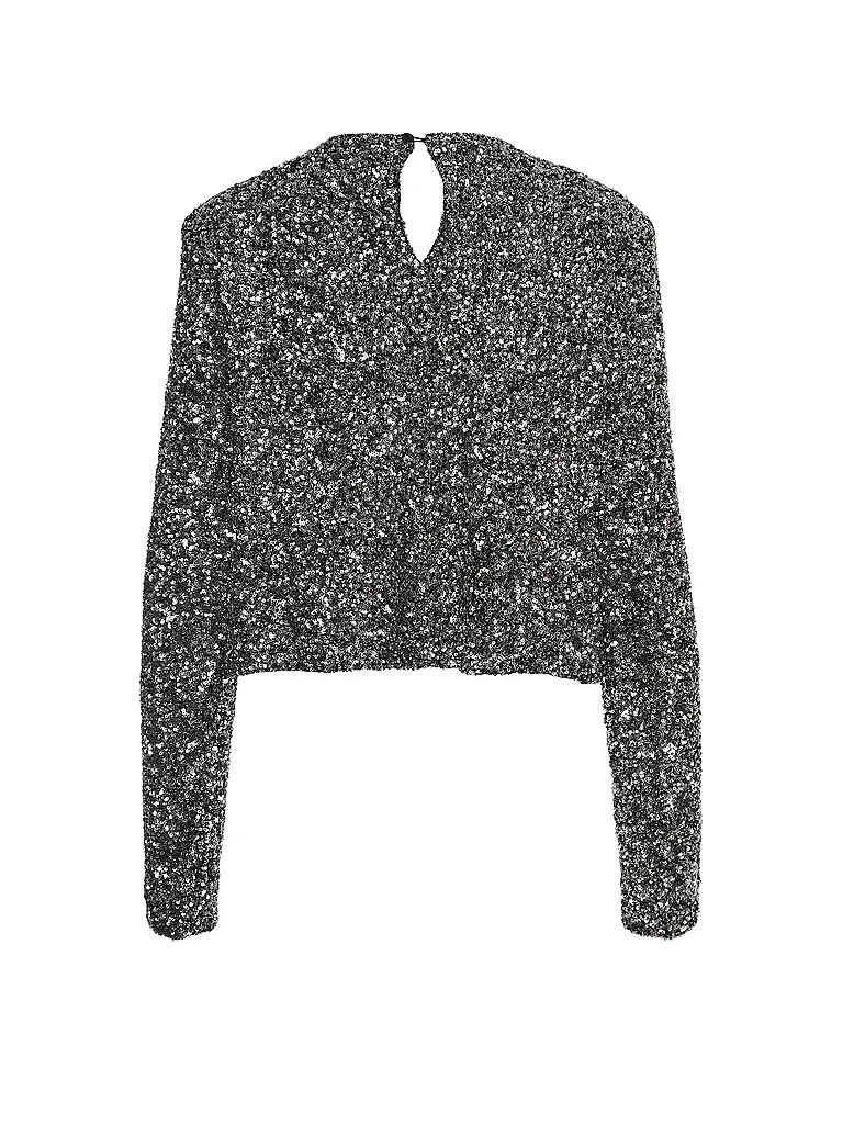 KARO KAUER | Langarmshirt SEQUINS SILVER | 
