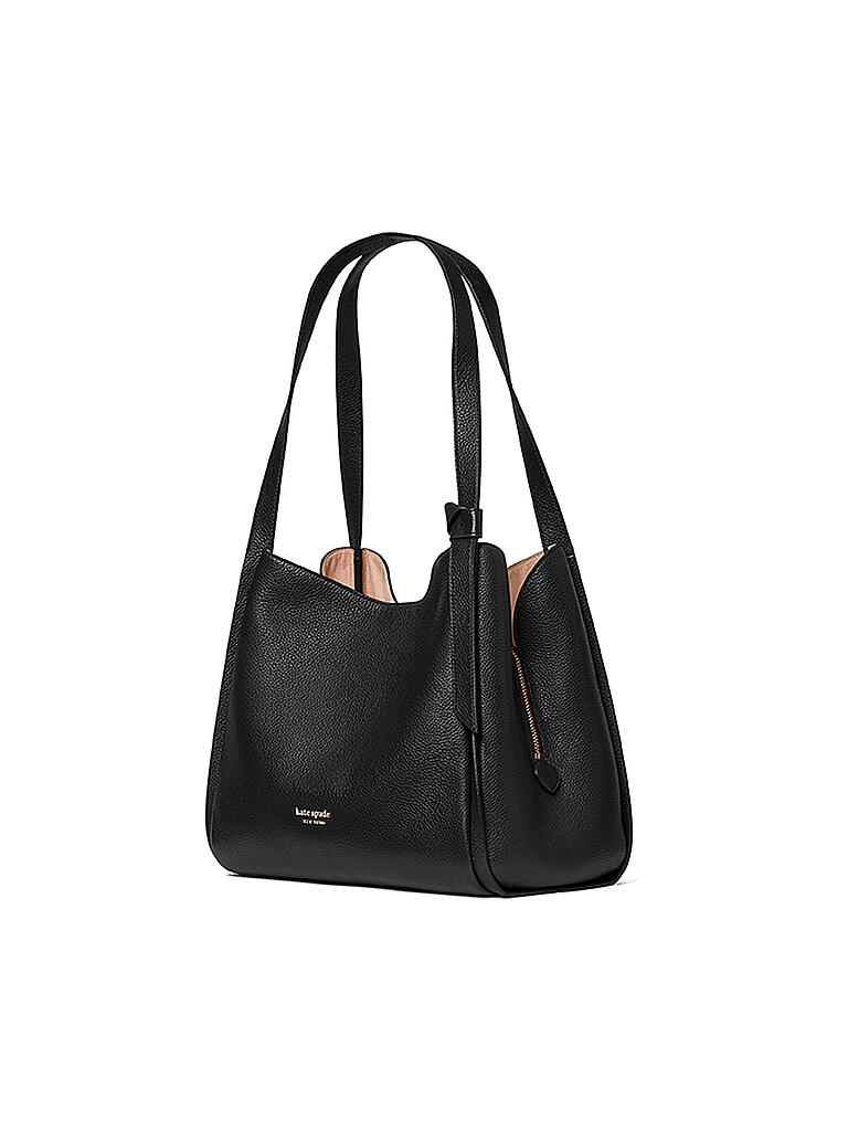 KATE SPADE | Ledertasche - Hobobag Knott | schwarz