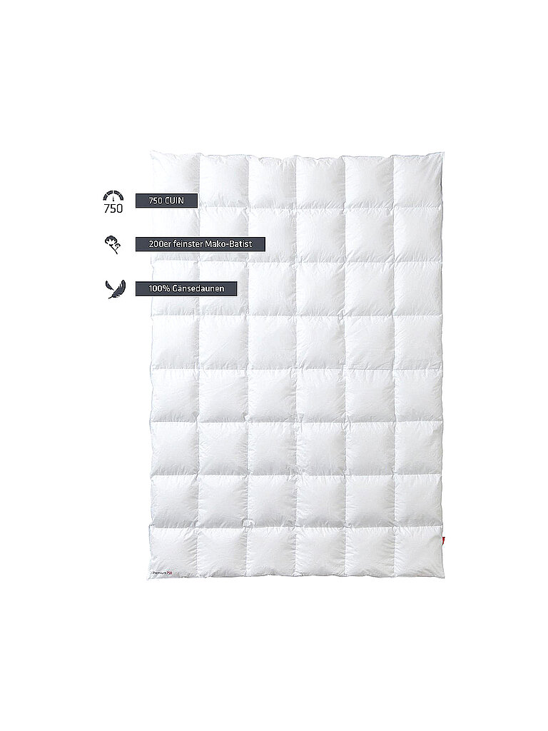KAUFFMANN Daunen-Kassettendecke Premium 750 140x220cm (580g warm) weiss