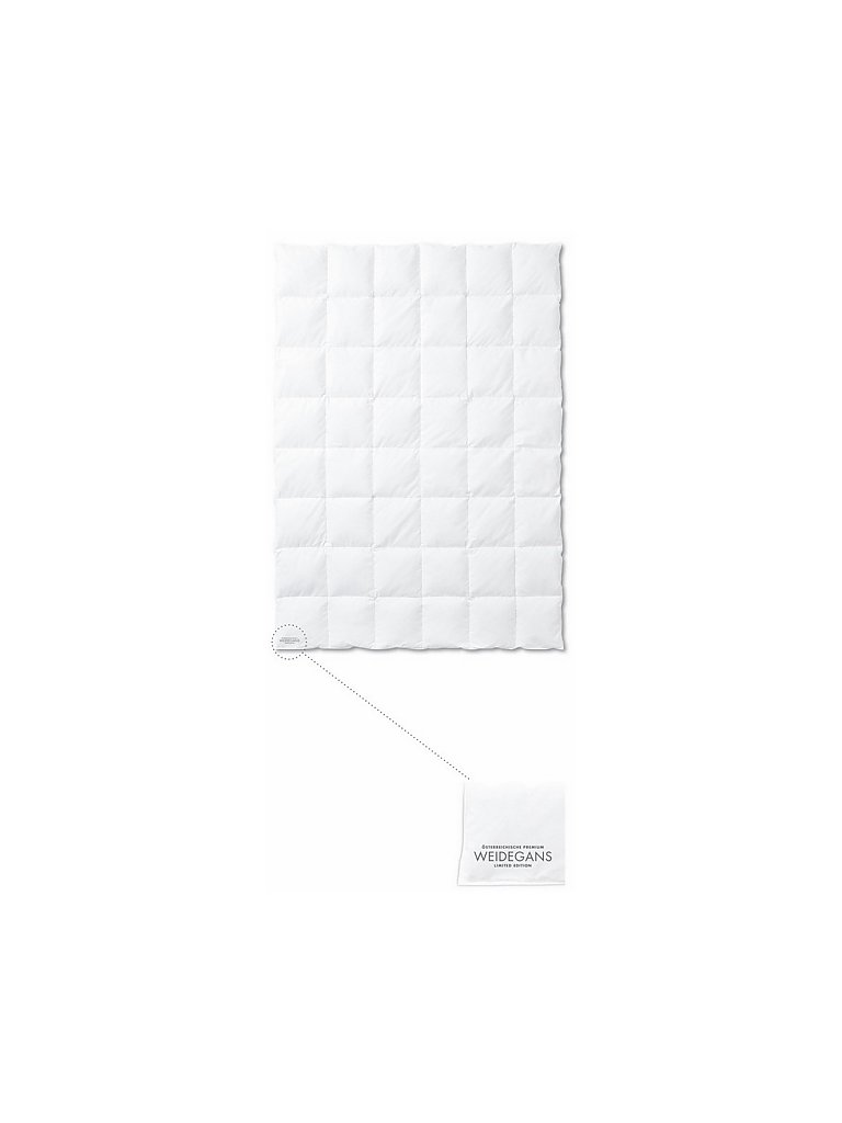 KAUFFMANN Kassettendecke Österreichische Weidegans 140x200cm (600g Warm) Limited Edition weiß