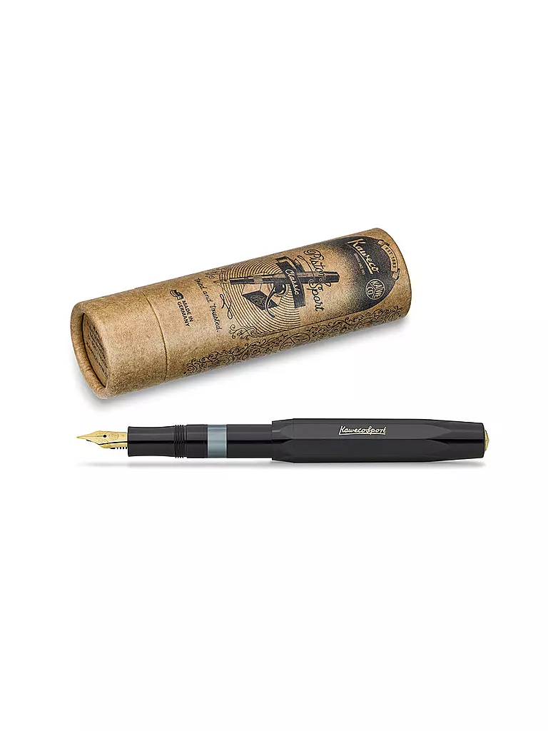 KAWECO | Füllhalter Piston Sport Classic Black/Gold F | schwarz
