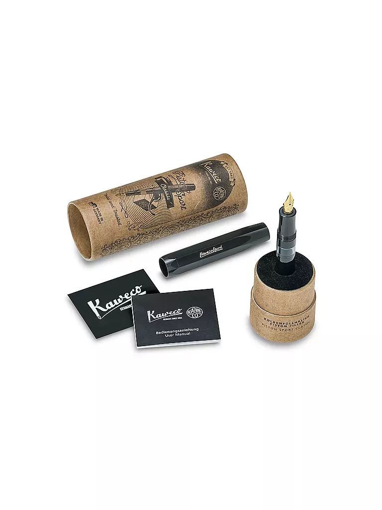 KAWECO | Füllhalter Piston Sport Classic Black/Gold F | schwarz