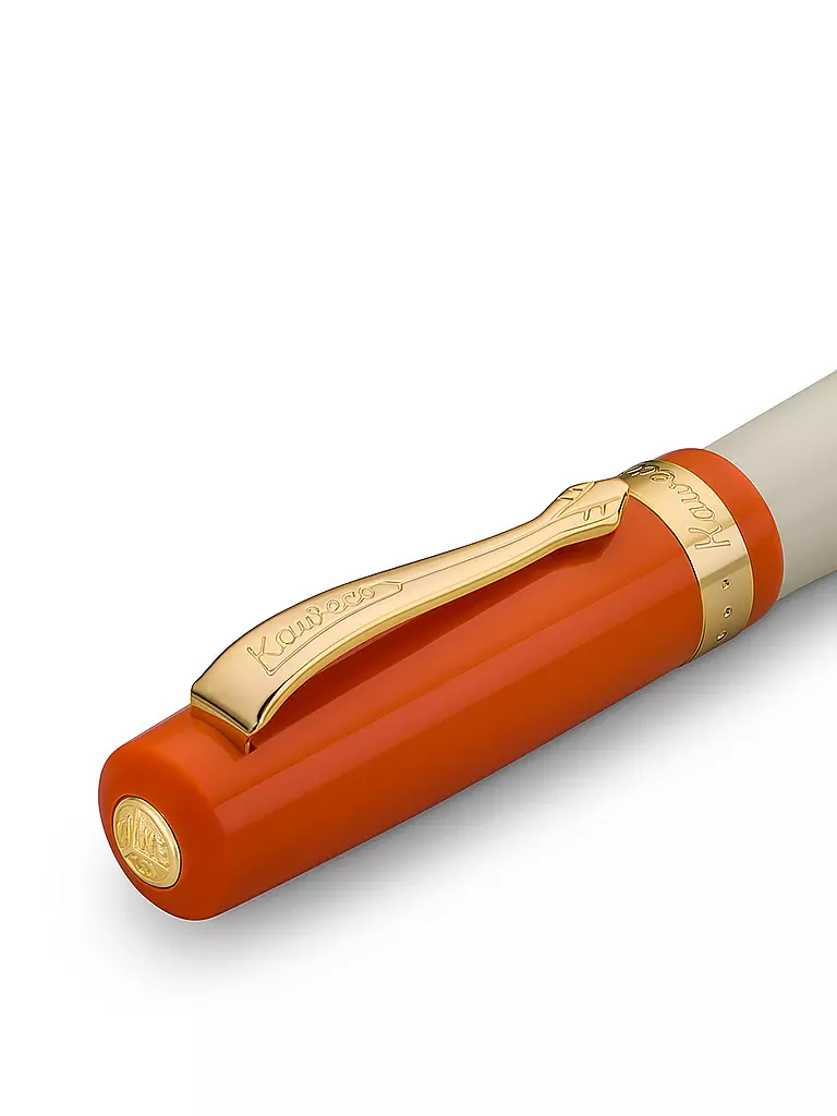 KAWECO | Füllhalter Student 70's Soul Medium Orange Weiß | braun