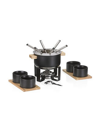 KELA | Set à fondue 16 pièces GUNTEN Noir/Inox