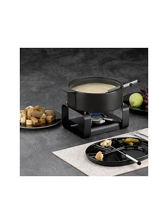 KELA | Set à fondue au fromage 9 pièces ROMAN Céramique Noir