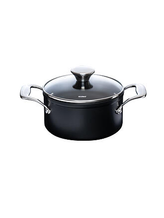 KELOMAT | Fleischtopf mit Glasdeckel 16cm/1,6l NUOVO Keramik/Antihaft 