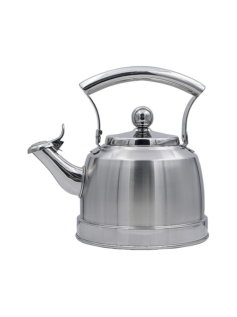 KELOMAT Bouilloire à sifflet 1,5 l Comfort en acier inoxydable argent