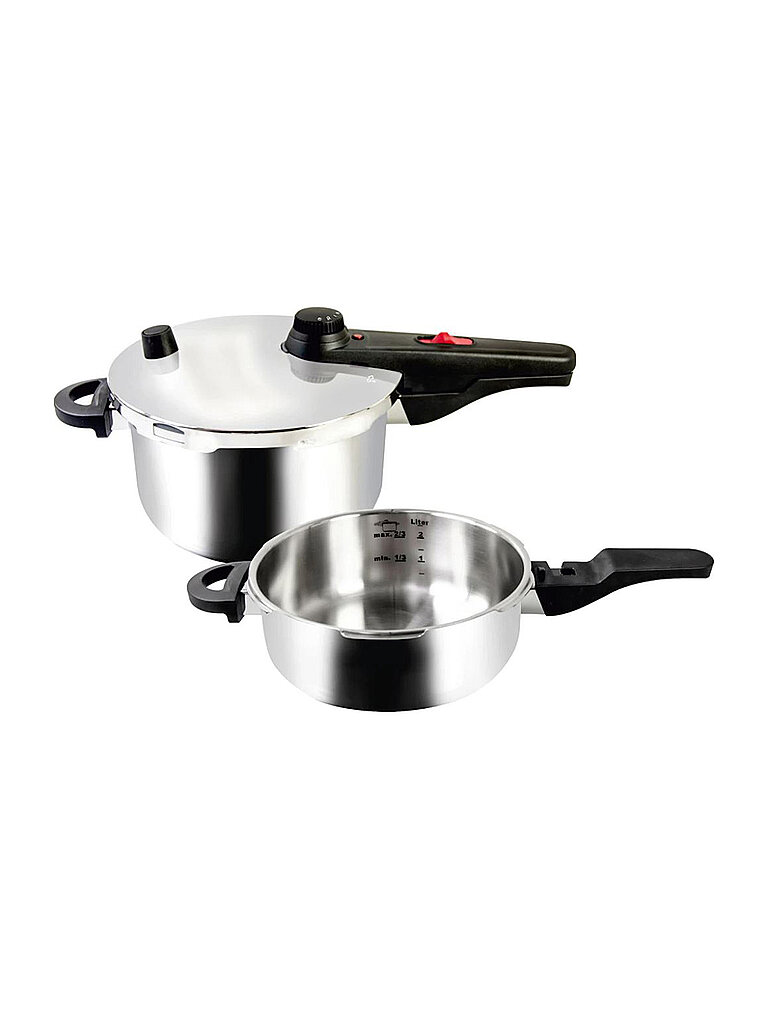 KELOMAT Schnellkoch Set 22cm 4,5+3,0L silber