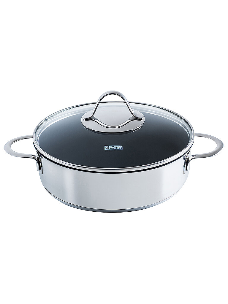 KELOMAT Cacerola con tapa Perfekt 24cm Acero inoxidable Antiadherente plata