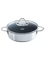 KELOMAT | Schmorpfanne mit Deckel Perfekt 24cm Edelstahl Antihaft | Silber