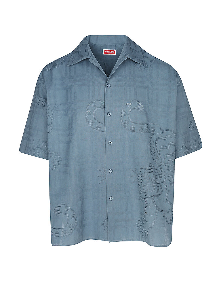 KENZO Hemd BAMBOO TIGER HAWAIIAN  hellblau | L