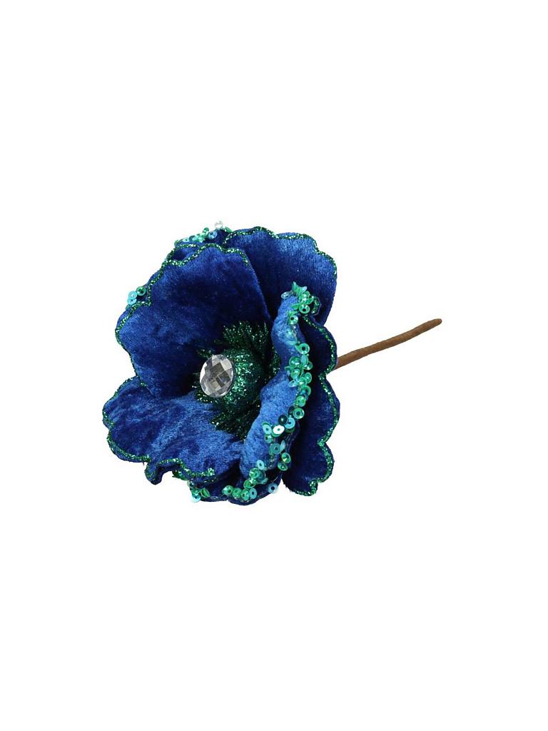 KERSTEN | Weihnachts-Anhänger Flower Fabric 14cm | blau