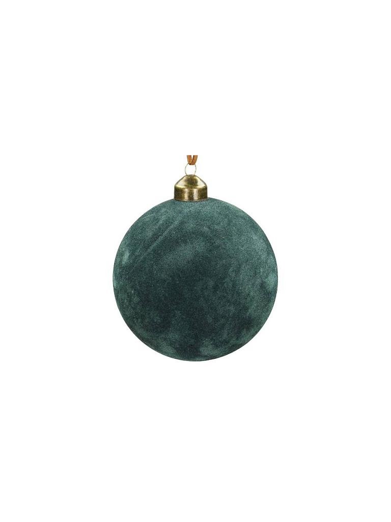 KERSTEN | Weihnachts-Kugel Velvet Glass 10 cm | petrol