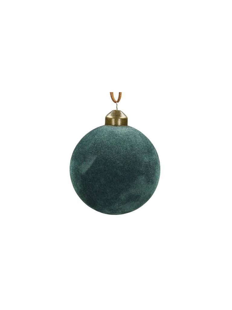 KERSTEN | Weihnachts-Kugel Velvet Glass 8cm | petrol